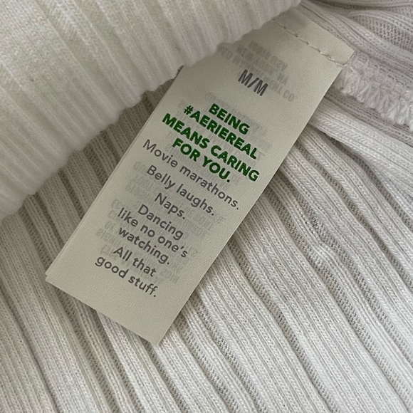 Aerie Notch Neck Cropped Tank Top White - Picture 6 of 7